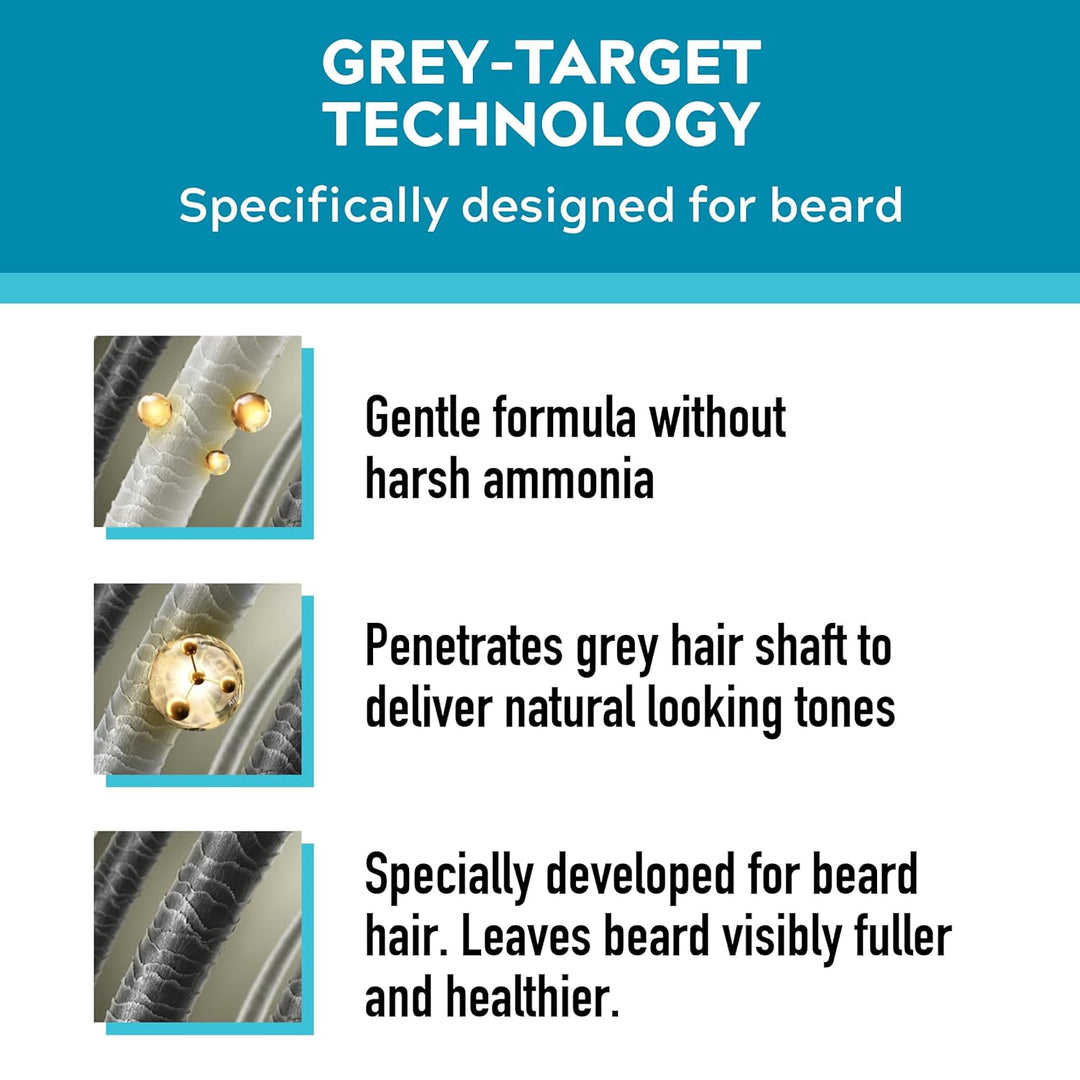 Just for men Moustache & Beard eliminiert Grau für einen dickeren und volleren Look - M55, Schwarz (