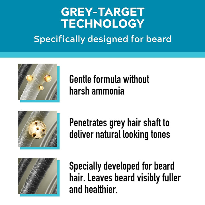 Just for men Moustache & Beard eliminiert Grau für einen dickeren und volleren Look - M55, Schwarz (