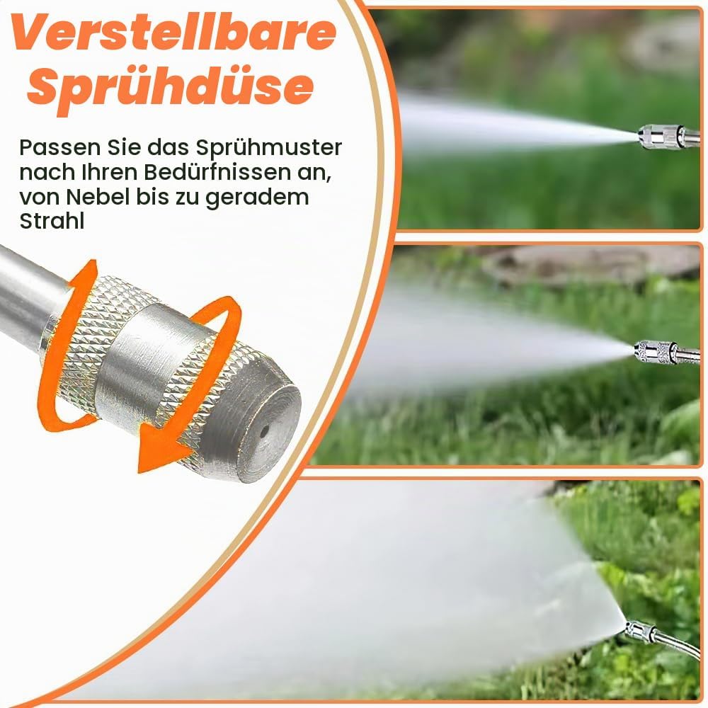 Hojalis Sprühstab-Ersatz, 72cm Garten Giessstab Metall, mit Universeller Messingersatz 3/8" und 3/4"