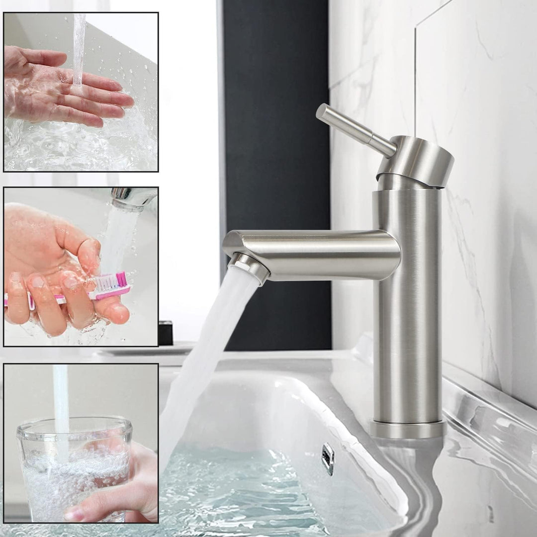 Mursche Wasserhahn Bad Waschtischarmatur Waschbecken - Armatur Edelstahl Gebürstet Mischbatterie Was