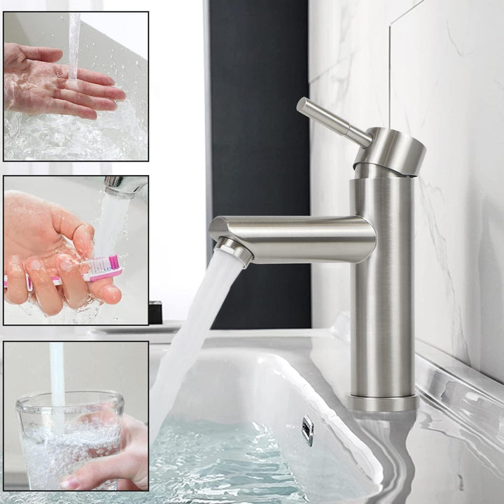 Mursche Wasserhahn Bad Waschtischarmatur Waschbecken - Armatur Edelstahl Gebürstet Mischbatterie Was