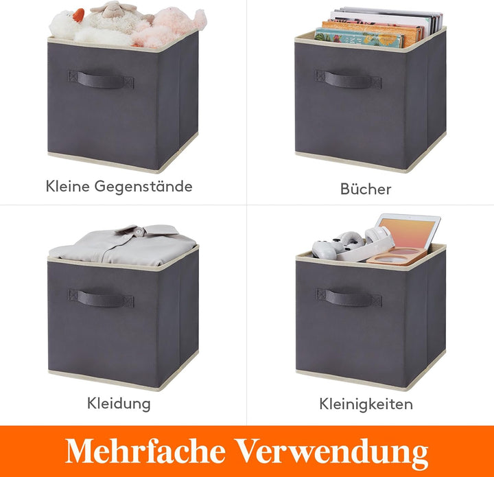 Lifewit 10 Stück Aufbewahrungsbox aus Stoff, Faltbar Aufbewahrungswürfel Boxen Aufbewahrung Ordnungs