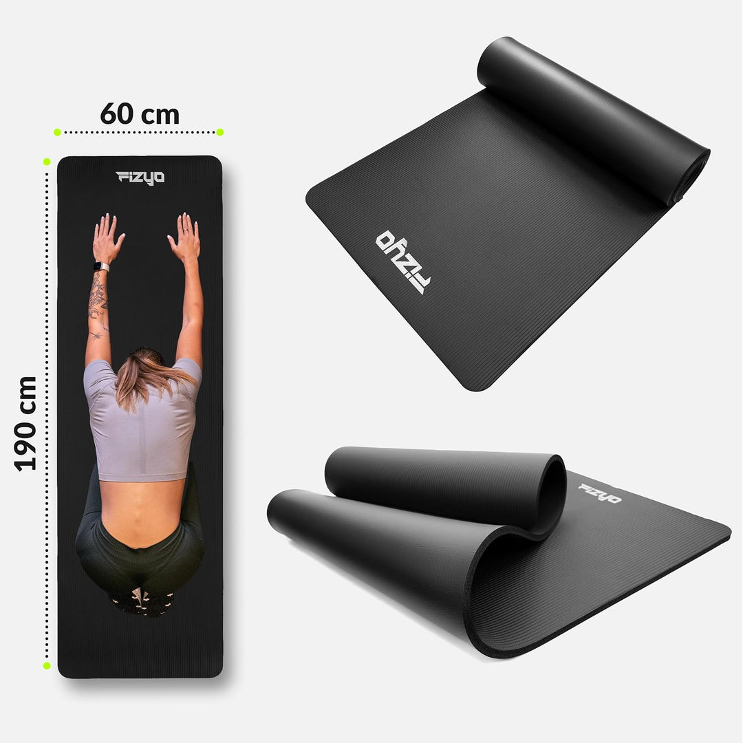 Fizyo Rutschfeste Yogamatte aus NBR-Schaum 190×100×1,5 cm – Extra Grosse Fitness- und Gymnastikmatte