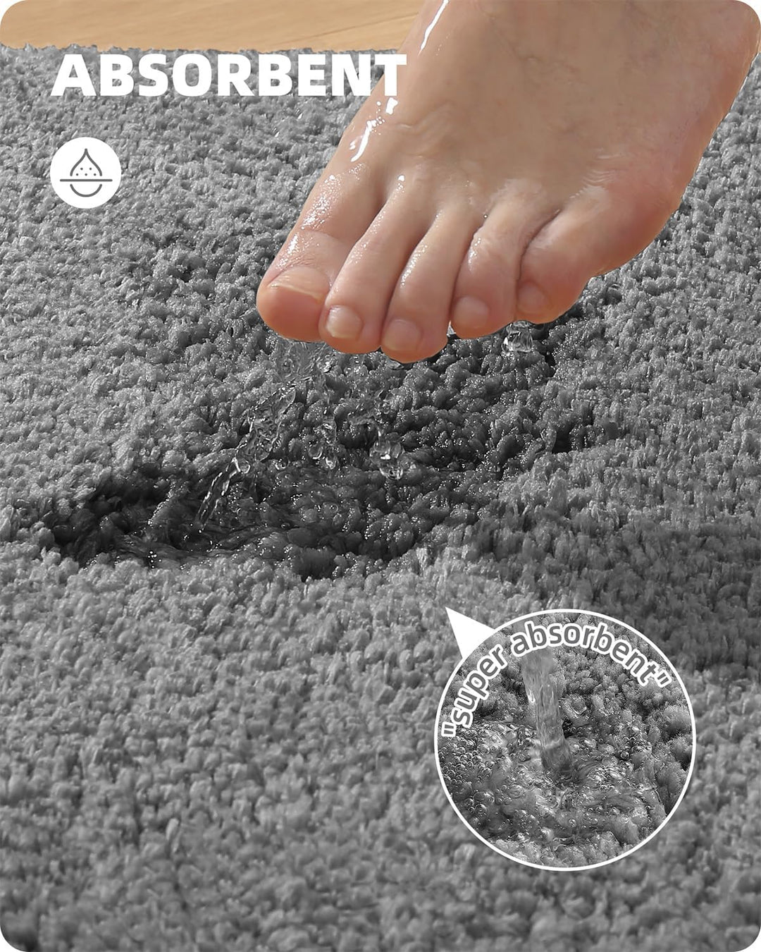 Color G Badezimmerteppich 50 x 80cm, rutschfest Badematte, Badvorleger rutschfest waschbar, Badteppi