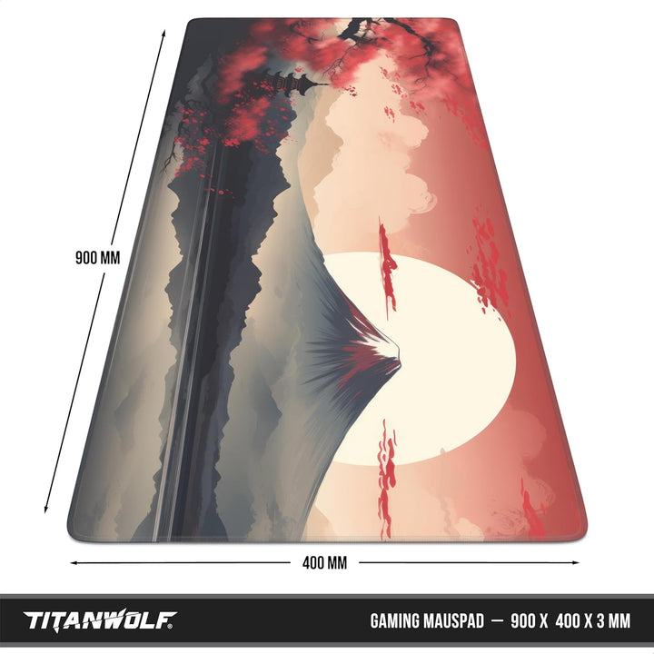TITANWOLF - XXL Speed Gaming Mauspad 900 x 400mm - XXL Mousepad - Tischunterlage Large Size - verbes