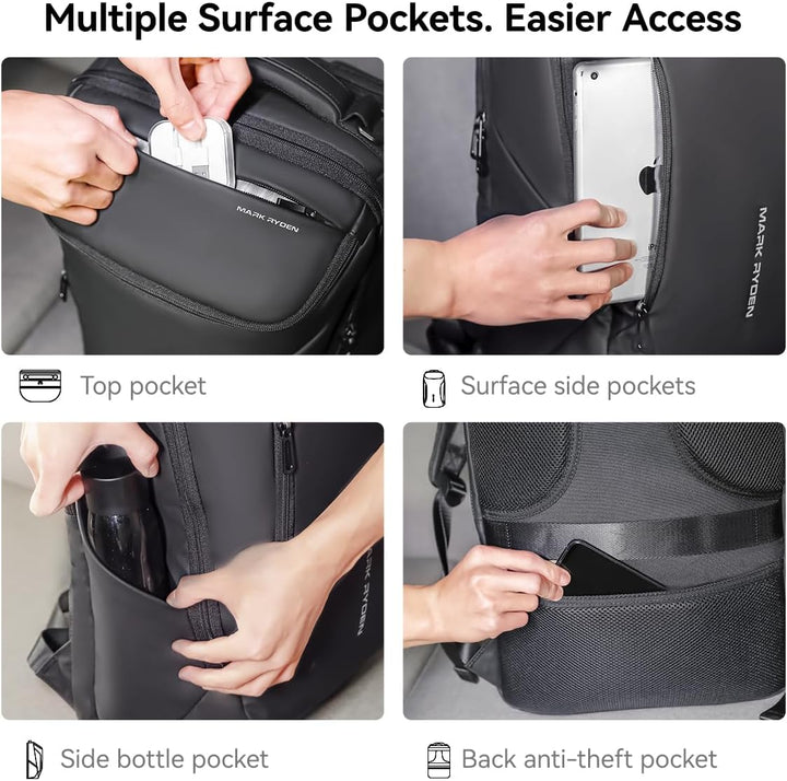 MARK RYDEN Grosse Kapazität Laptop Rucksack mit 17.3 Zoll/15.6 Zoll für Männer Multifunktionsrucksac
