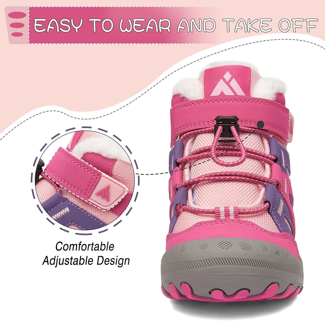 Mishansha Kinder Winterschuhe Warm Gefüttert Winterstiefel Jungen Mädchen Schneestiefel Outdoor Ruts