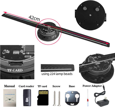 3D-Hologramm-Fan,Missyou 42CM Hologramm-Fan und 700 Videotheken, 3D Holographischer Projektor Hologr