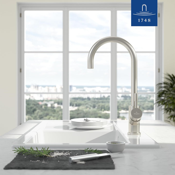 Villeroy & Boch Umbrella | Hochdruck | Einhand-Küchenarmatur | Edelstahl massiv | 925300LC Edelstahl