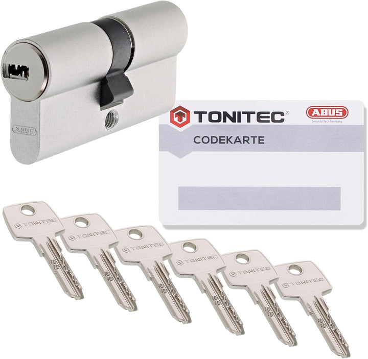 ABUS Türzylinder Schliesszylinder Zylinder EC550 inkl. 5 Schlüssel inkl. ToniTec CodeCard Grösse 30/