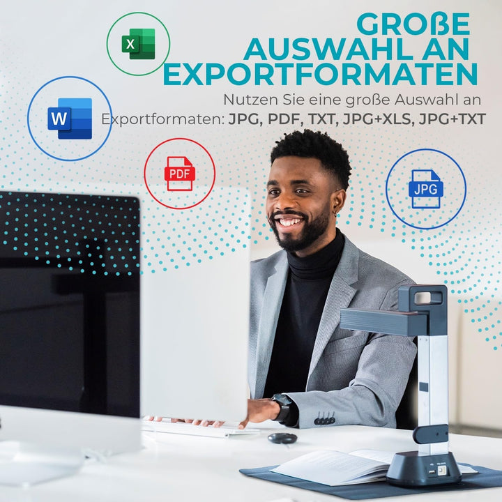 IRIScan Desk Scanner buchscanner, OCR Dokumentenscanner 8MP - 12MP extrapoliert Visualizer -v6: PDF-