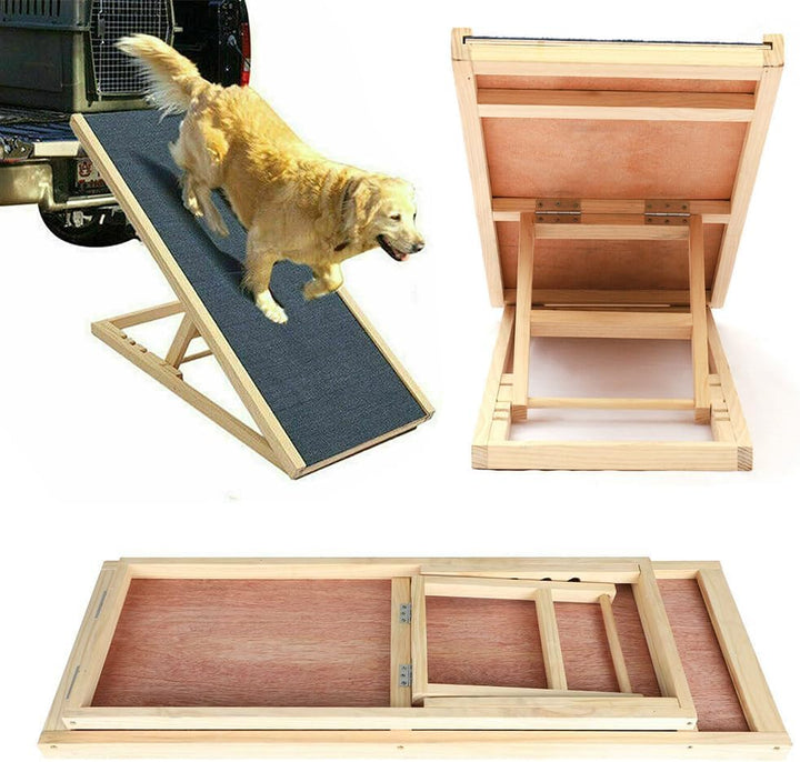 Hunderampe Länge 70cm Einstellbar 30/40cm Höhe des 2 Gangs Hundetreppe für Bett, Sofa, Auto, Rampe H