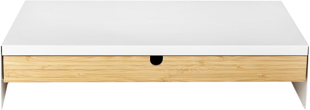 ProTuning ELLOVEN Monitorständer mit Schublade, aus Aluminium, 47x26x10 cm weiss