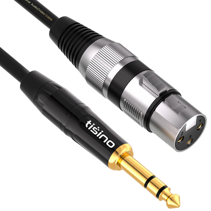 Tisino XLR auf Klinke 6,3, (2M) XLR-Buchse auf 6,3 mm Klinken Stereo Mikrofonkabel Symmetrisches Sig