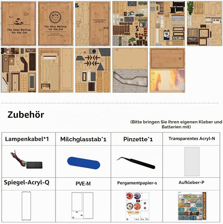 Shrike Book Nook Kit - DIY Miniaturhaus, 3D-Puzzle Buchstütze mit LED-Beleuchtung | Bücherregal &amp; Ha