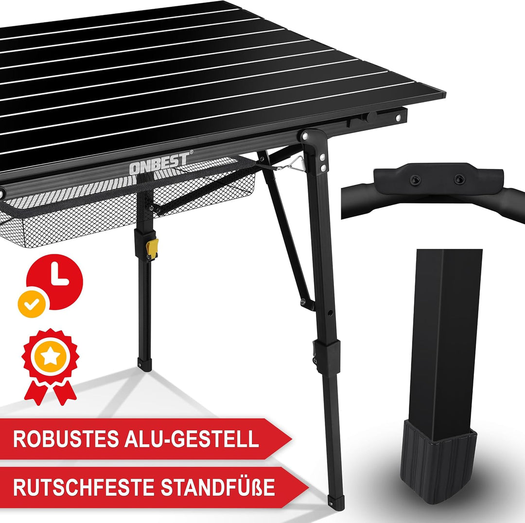 ONBEST Camping Klapptisch – Campingtisch klappbar – Angeltisch, Gartentisch 2 Personen – mit robuste