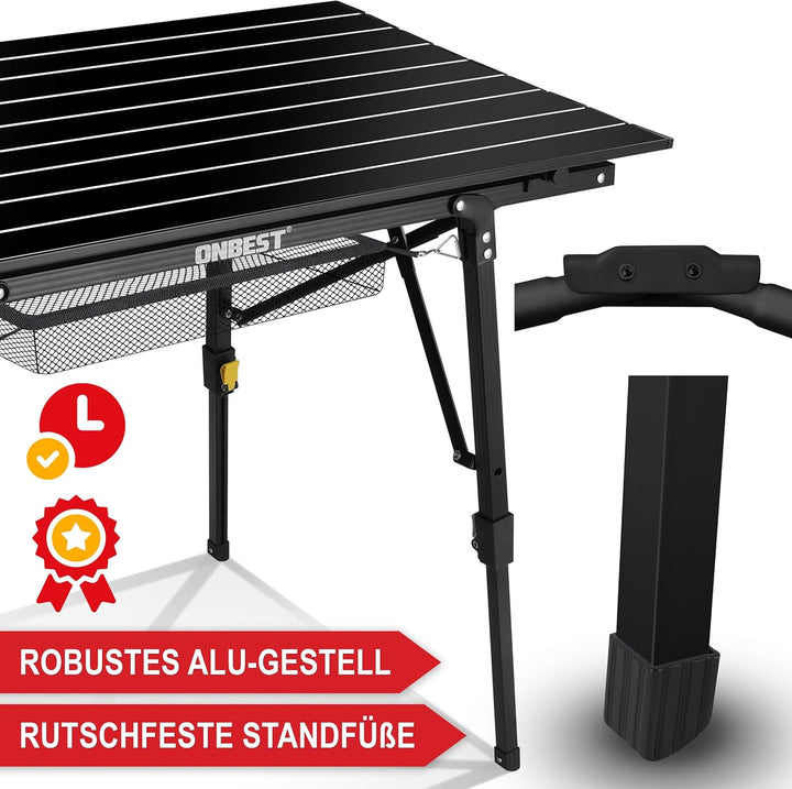 ONBEST Camping Klapptisch – Campingtisch klappbar – Angeltisch, Gartentisch 2 Personen – mit robuste