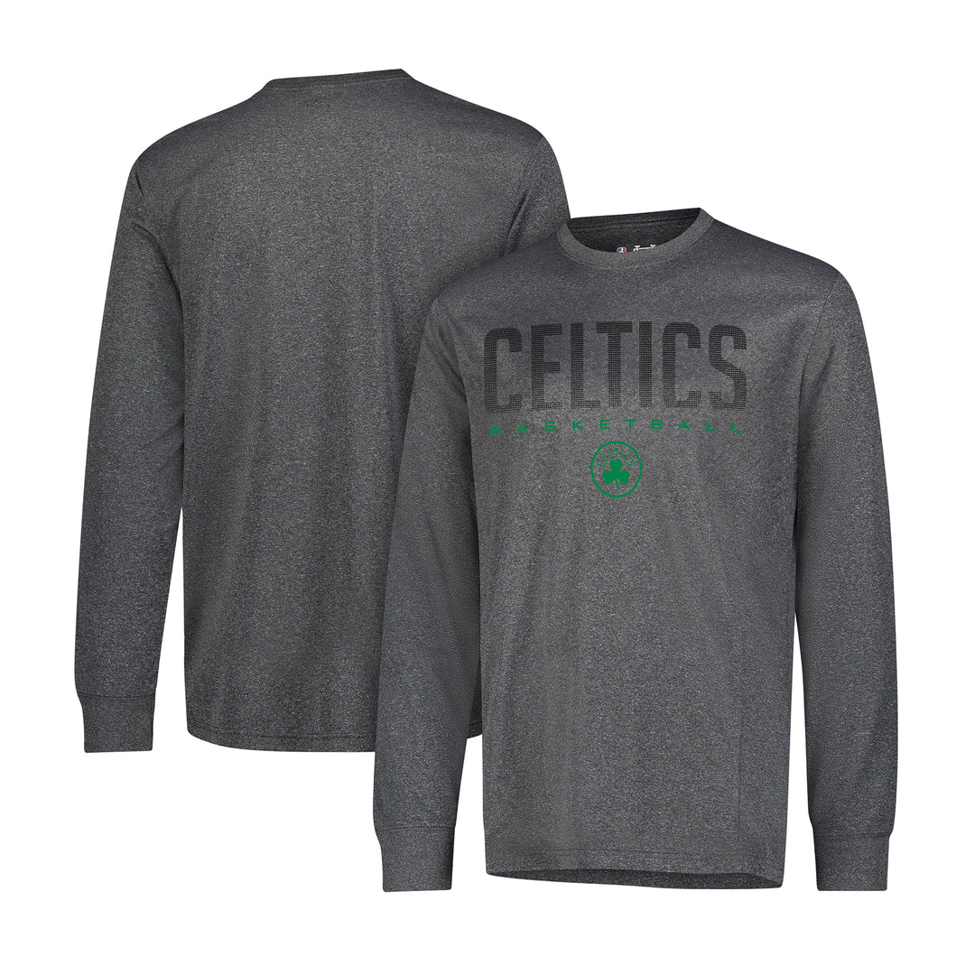 NBA Herren T-Shirt Long Sleeve Pullover Performance Tee Shirt, Team Logo Grau Boston Celtics M, Bost