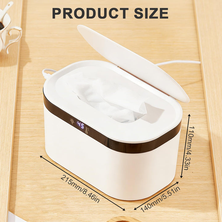 Feuchttücher Wärmer Baby 3 Heizstufen & Konstanttemperatur 10W USB Wipes Warmer mit LED-Nachtlicht S