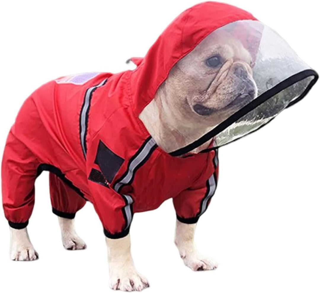 PETCUTE Hunderegenmantel,Wasserdichter Hund Regenmantel mit Kapuze,Wasserdicht Hund Regenjacke mit R