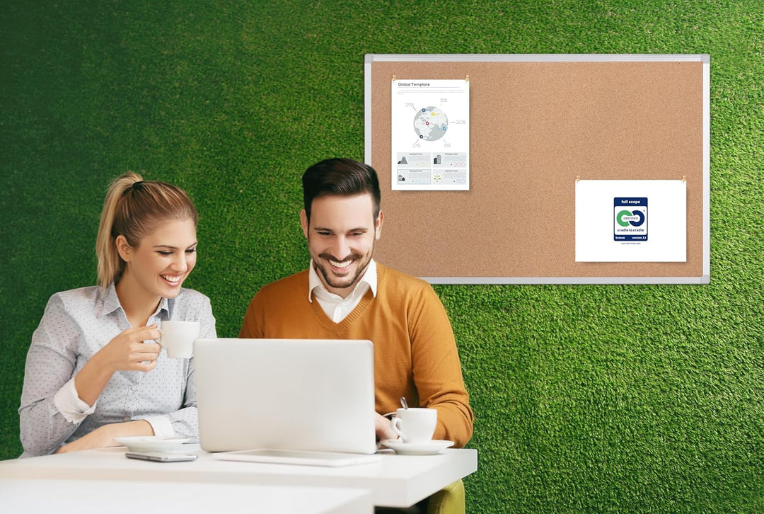 Bi-Office Earth - Umweltfreundliche Pinnwand, Korktafel mit Aluminiumrahmen, Hochwertige Naturkorkob