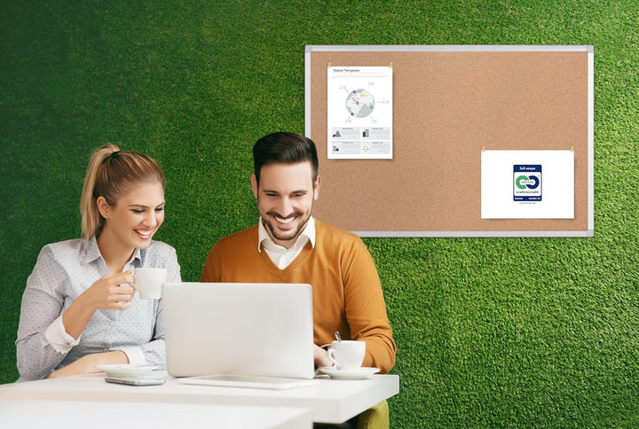 Bi-Office Earth - Umweltfreundliche Pinnwand, Korktafel mit Aluminiumrahmen, Hochwertige Naturkorkob