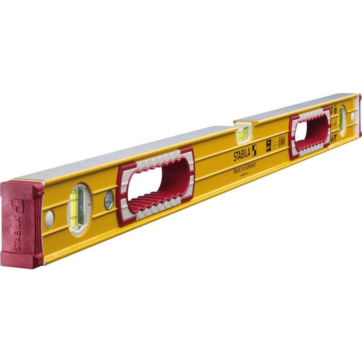 STABILA Wasserwaage Type 196-2, 81 cm, extrasteifes Alu-Profil, 1 Horizontal-Libelle, 2 Vertikal-Lib
