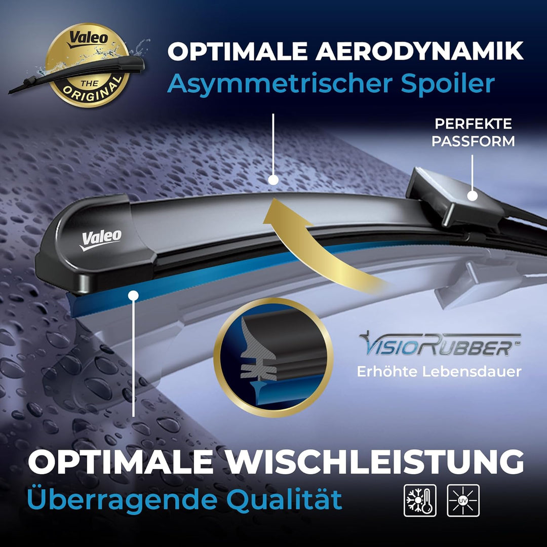 Valeo Silencio Wischblatt VF437 574637 Vorderansicht: 580mm / 580mm Menge 2 Einheiten (für Fahrzeuge