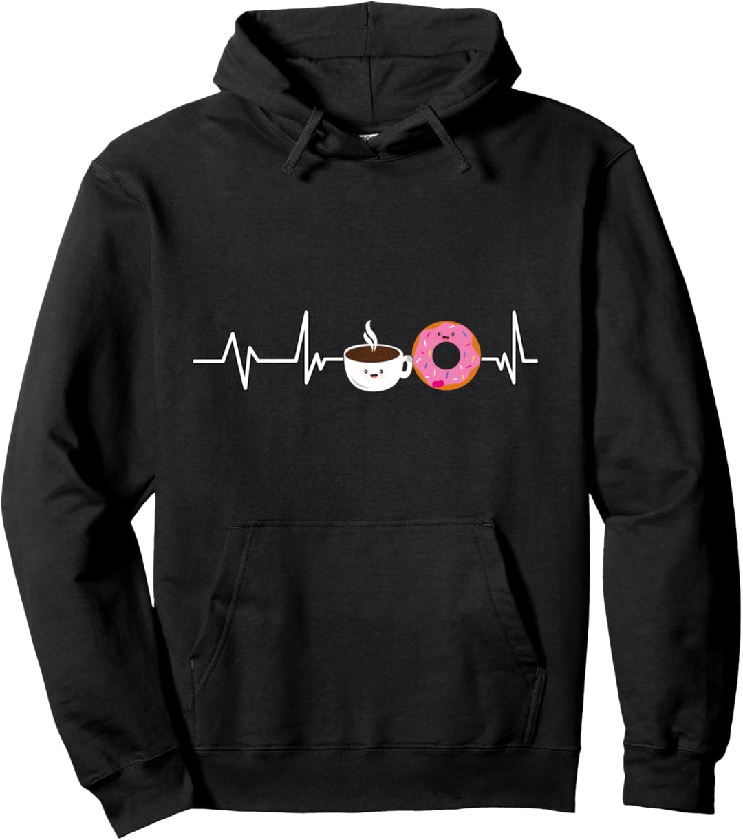 Kaffee Donut Herzschlag Kaffee Geschenk Kaffee Pullover Hoodie
