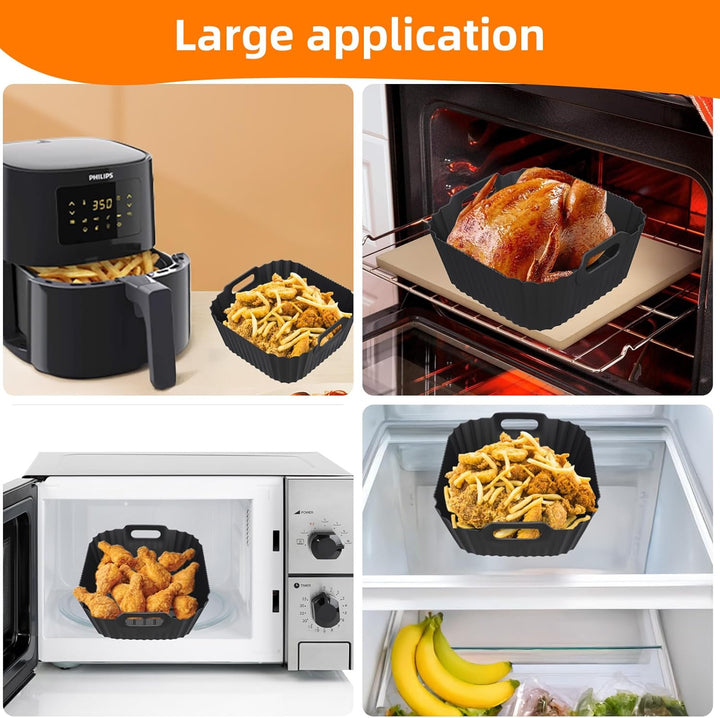 2 Stück Airfryer Silikonform für Philips Essential 4,1L (HD9252, HD9200, HD9255), Zubehör Wiederverw