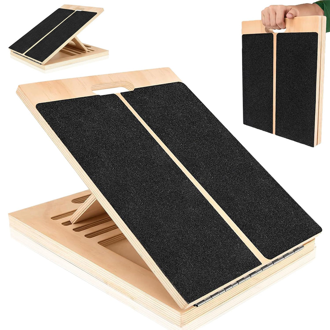 Tragbares Balance Board Holz,Verstellbares Gleichgewichtstrainer,Wadendehner-Schrägbrett zum Dehnen