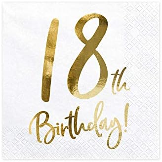 Playflip Party Geschirr 18. Geburtstag Gold Partyset Einweggeschirr 18 Jahre Teller Becher Serviette