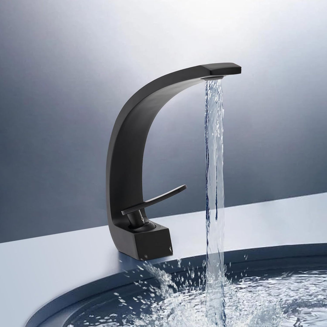 Wasserhahn Bad Waschtischarmatur mit Zugstange Einhebelmischer Wasserhahn Bad mit Auslauf Höhe 19.5