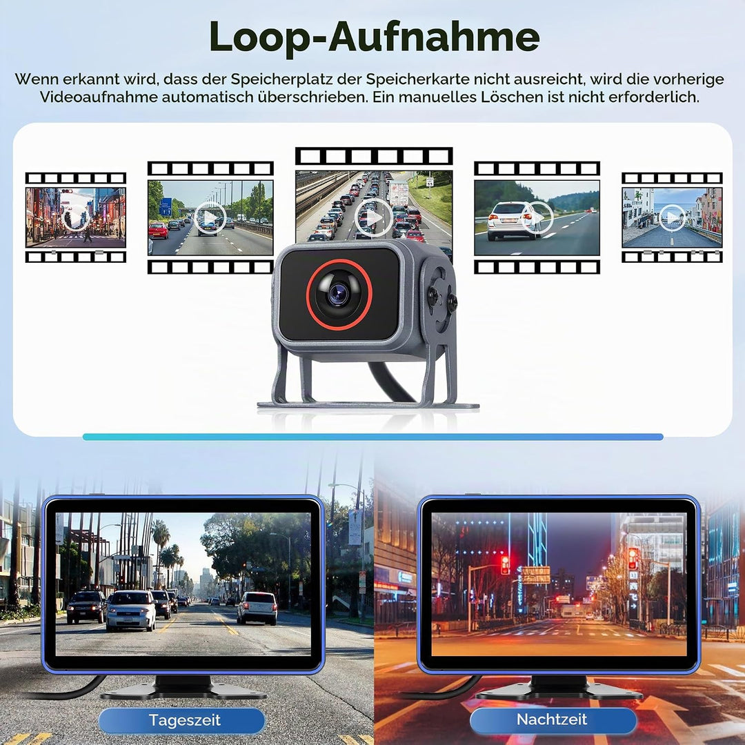 Digitale Wired Rückfahrkamera 5 Kamera kit mit 10.1 Zoll IPS Monitor mit 5M+15M Kabel, Rückfahrkamer