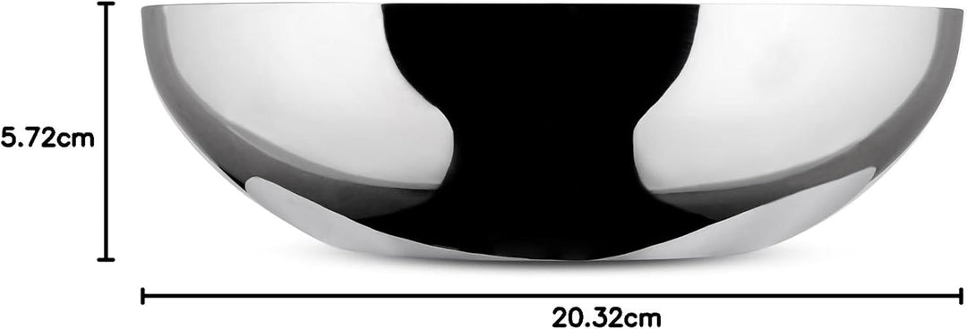 Alessi Double doppelwandige Schale, aus Edelstahl, Silber, 2.8 x 27 x 18 cm, 2.8 x 27 x 18 cm