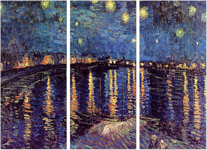Bilderdepot24 Bild auf Leinwand | Vincent van Gogh Sternennacht über der Rhône in 90x60 cm mehrteili