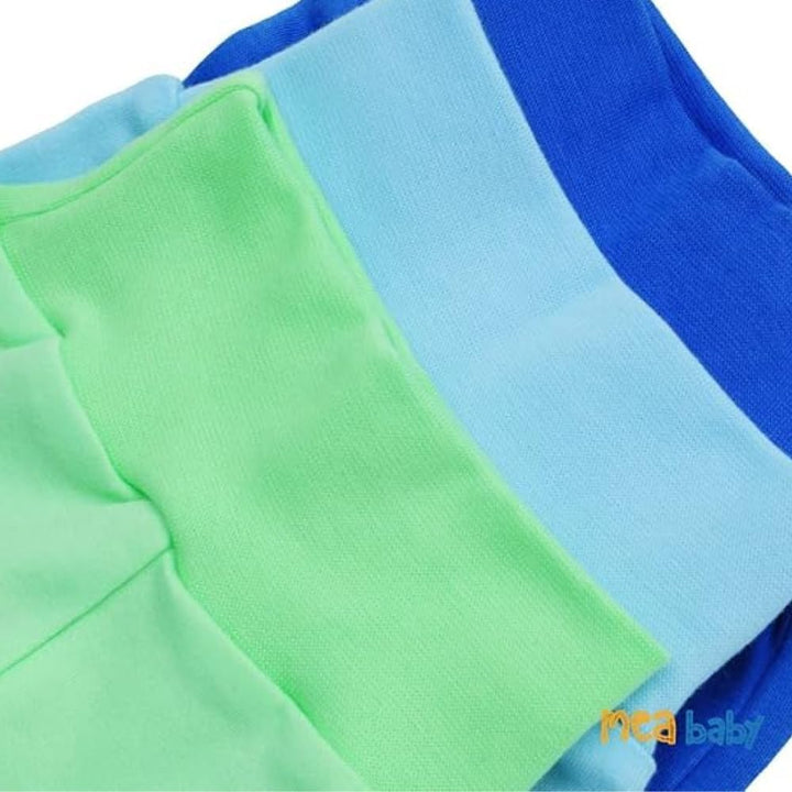 MEA BABY Unisex Baby Hose mit Fuss aus 100% Baumwolle im 5er Pack. Baby Stramplerhose mit Fuss. Baby