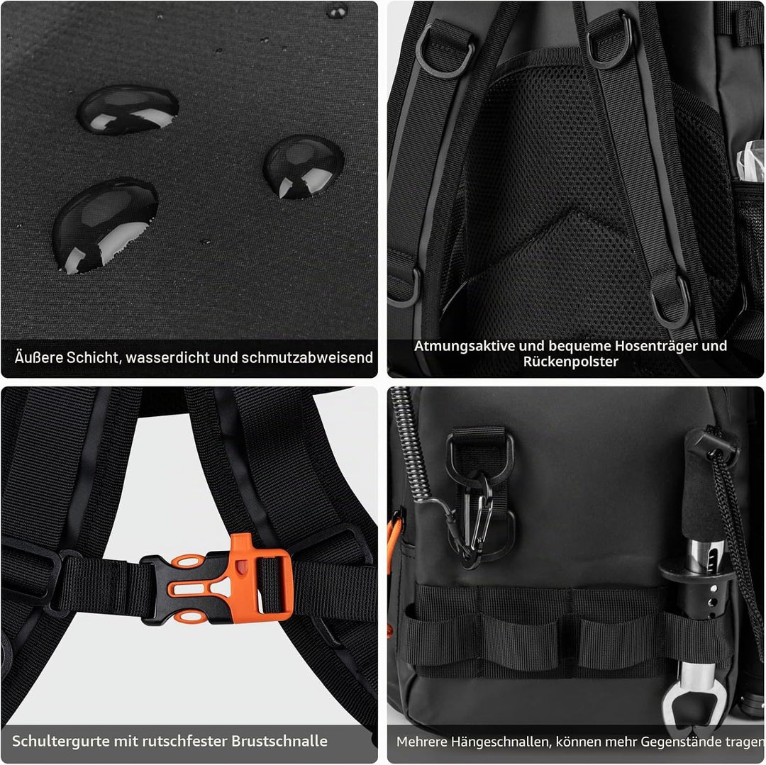 THKFISH Angelwerkzeug-Set, Rucksack und Köderbox mit Ködern, Haken, Sinker-Zubehör-Set, Zange, Fisch