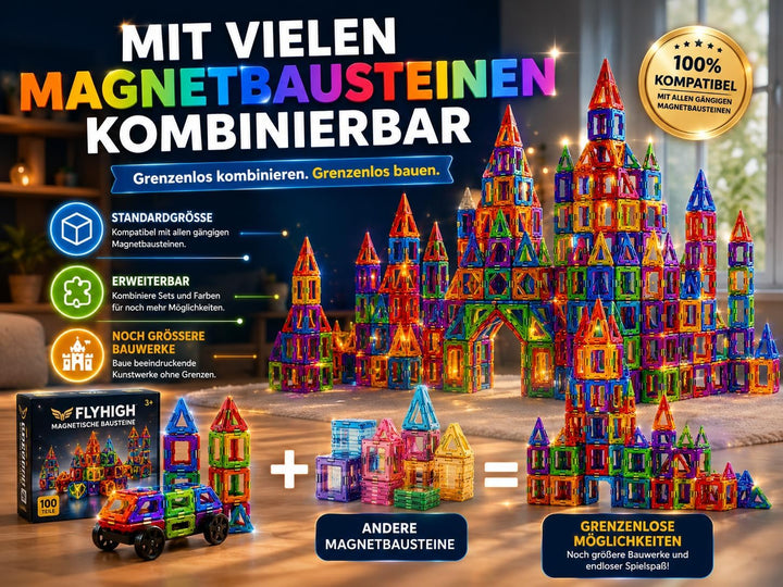Magnetische Bausteine 101 Teile, Magnetspielzeug Magneten Kinder Magnetbausteine Magnet Spielzeug Ma