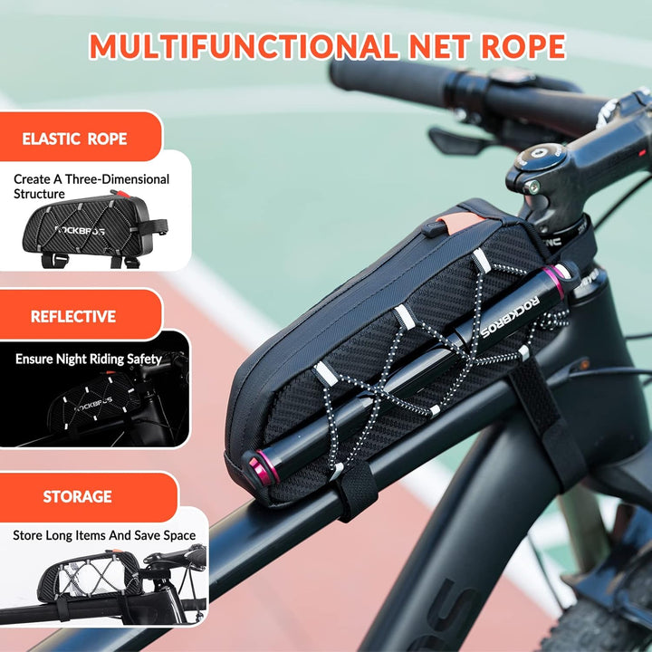 ROCKBROS Rahmentasche Fahrradtasche für Fahrradrahmen Oberrohrtasche ca.1L 22 * 10 * 5,5cm