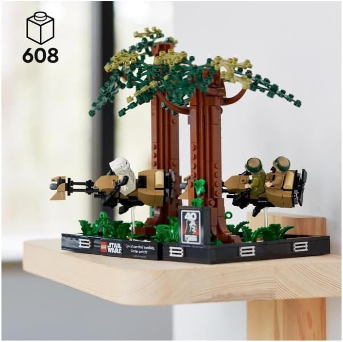 LEGO 75353 Star Wars Verfolgungsjagd auf Endor – Diorama Set, Rückkehr der Jedi-Ritter mit Luke Skyw
