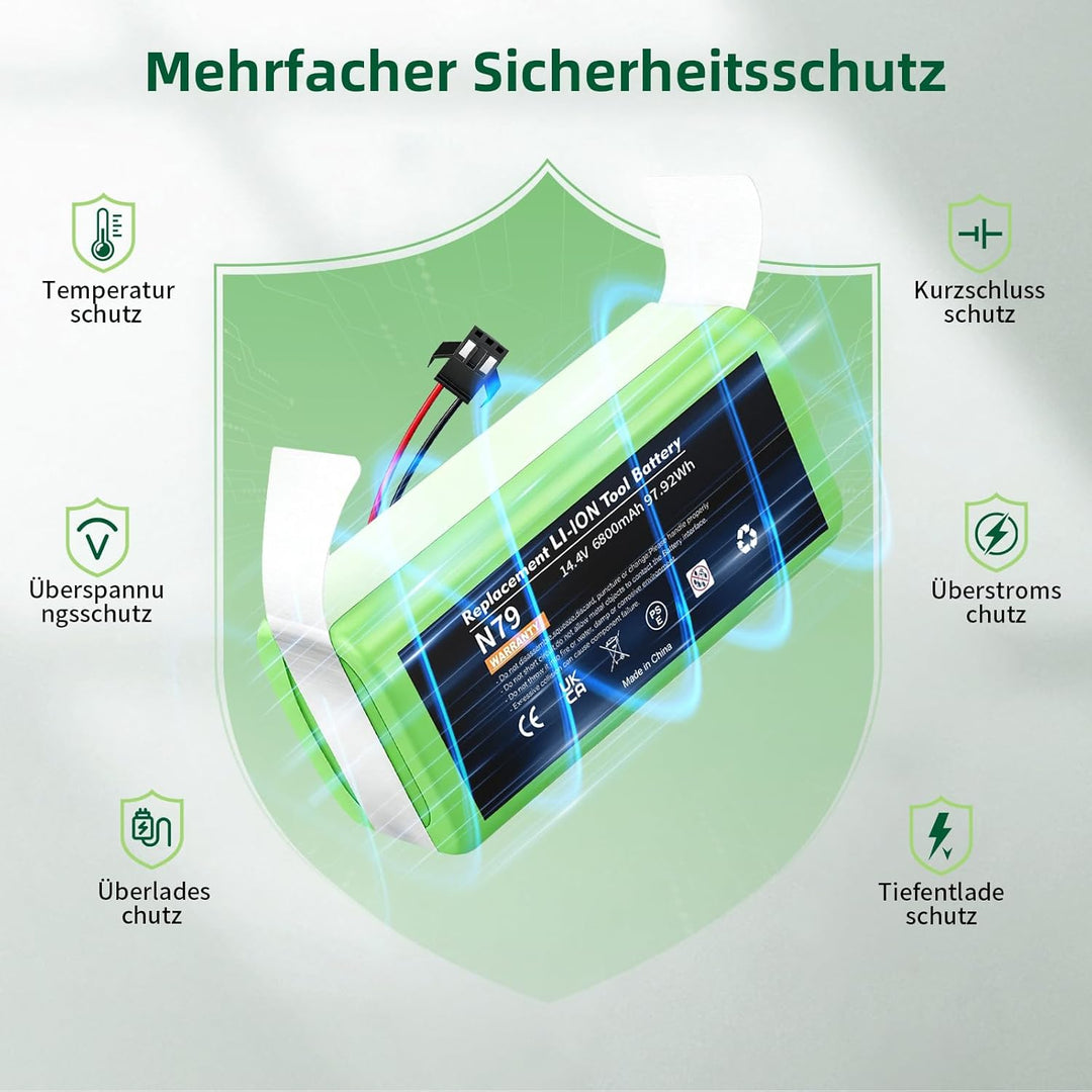 14.4V 6800mAh Akku für Eufy RoboVac G10 G20 G30 G35 G40 Hybrid, Ersatzakku für RoboVac 11 11S 11S MA