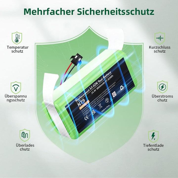 14.4V 6800mAh Akku für Eufy RoboVac G10 G20 G30 G35 G40 Hybrid, Ersatzakku für RoboVac 11 11S 11S MA