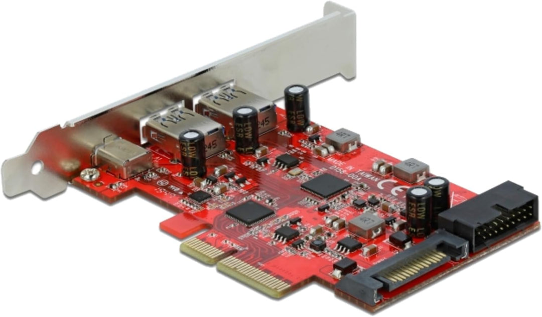 Delock TARJETA PCI E X4 A 1X USB TIPO-C 2X USB-A 1X INTERNO USB 3.2 10 GBPS