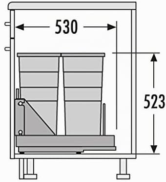 Hailo Abfallsammler Bottom-Mount 2x 29 Liter Mülleimer Abfalleimer Abfallsystem