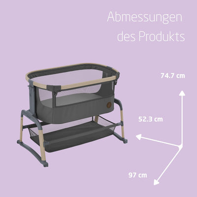 Maxi-Cosi Iora Air Beistellbett Baby, Co-Sleeper mit Allround-Netzgewebe, 0–6 Monate (9 kg), Schauke