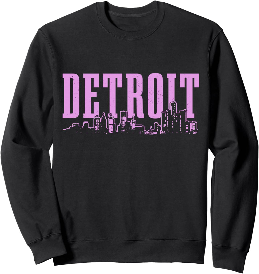 Detroit Skyline Pride Vintage Detroit Michigan Damen Mädchen Sweatshirt