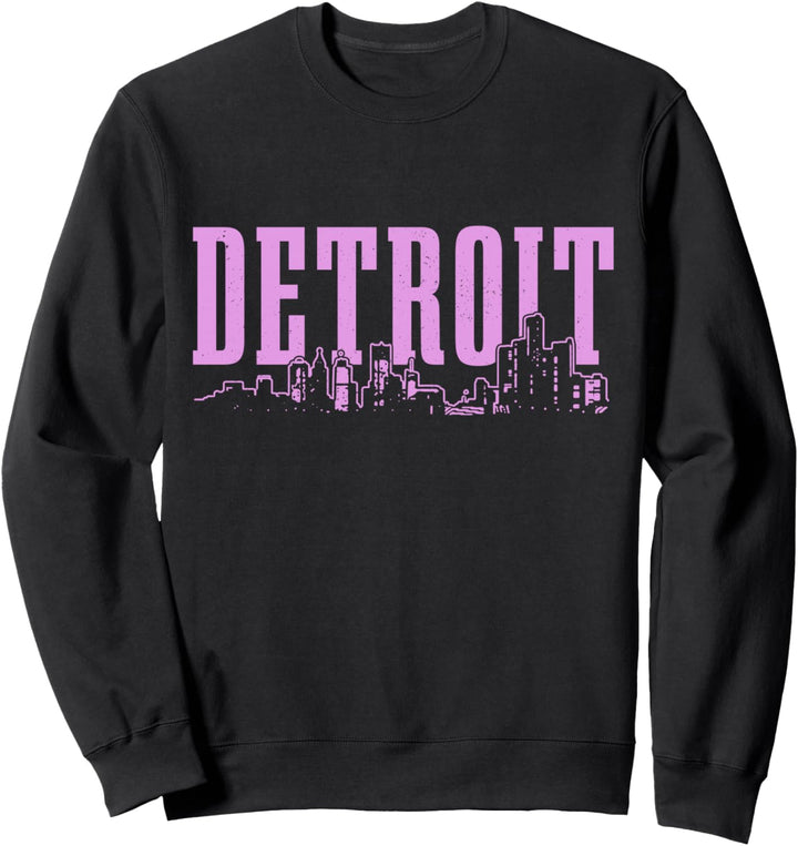 Detroit Skyline Pride Vintage Detroit Michigan Damen Mädchen Sweatshirt