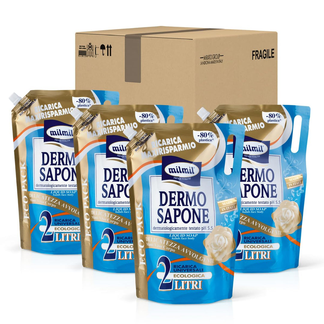 Milmil Dermo Flüssigseife, Delikatesse, Hände, Gesicht und Körper, Maxi-Format, universell, dermatol