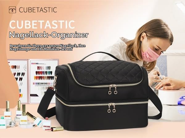 Nagellackaufbewahrung, Doppelschicht Nagellack Organizer Tasche Reise Nagellack Aufbewahrungsbox für